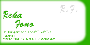 reka fono business card